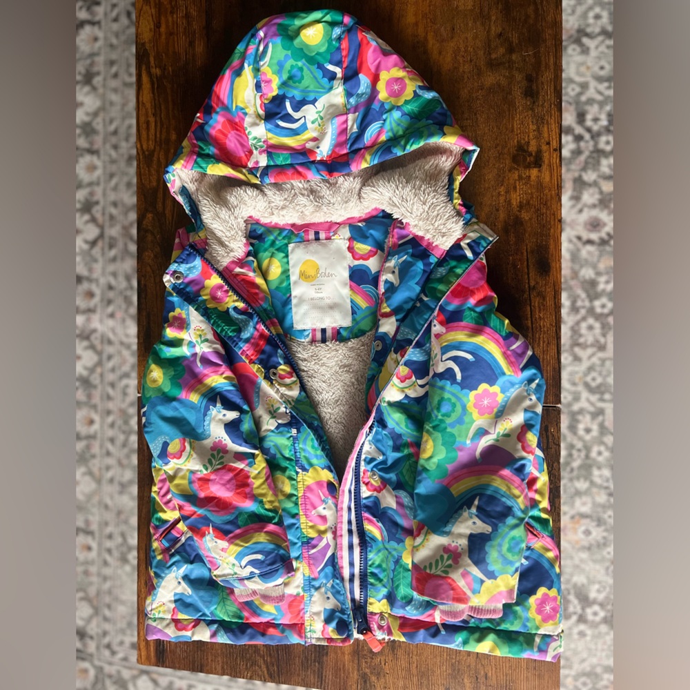 Mini Boden- Fully Sherpa Lined Hooded coat